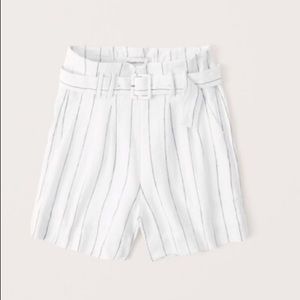 NWT A&F Linen Striped High Waisted Shorts - Size M